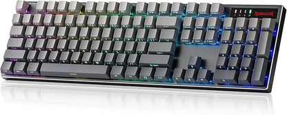 Redragon K556 PRO Wireless RGB Gaming Keyboard, Aluminum Board, PBT Keycaps | 0 Delay Tri-Mode BT/2.4GHz/USB-C for More Devices, Rock-Solid Stability, AM-PM Using Durability, Pro Software, Gradient Color