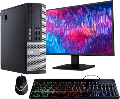 Dell Optiplex 9020 Desktop Computer PC, Intel Quad-Core i5, 500GB HDD Storage, 8GB DDR3 RAM, WiFi, 20 in Monitor, RGB Productivity Bundle, Windows 11 Pro (Renewed)