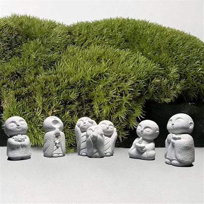 livelyfish Japanese Monk Statue Praying Zen Sandstone Mini Buddha Statues Asian Garden Sculptures for Wealth Good Luck Feng Shui Home Decor, G