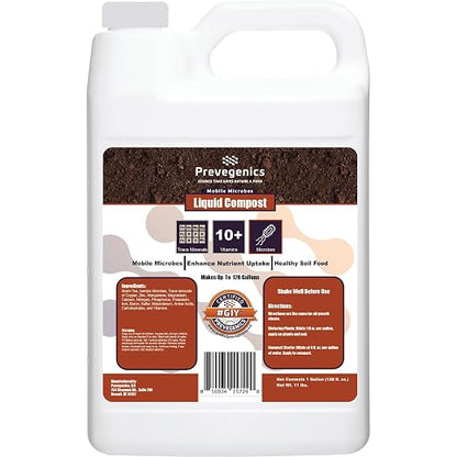 Liquid Compost | (1 Gallon) | Worm Tea with Trace Minerals, Vitamins, and Aerobic Microbes | Improves Soil Health, Mobile Microbes, and Enhance Nutrient Uptake