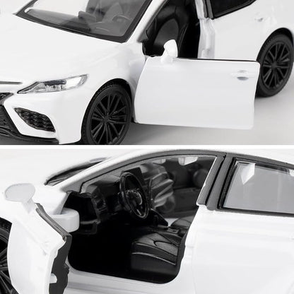 RMZ City 1:36 Camry XSE Car Model, Diecast Pull Back Model Toy Car, Doors Open, Collection Kids Toy for Aged 3 and up, Gift White