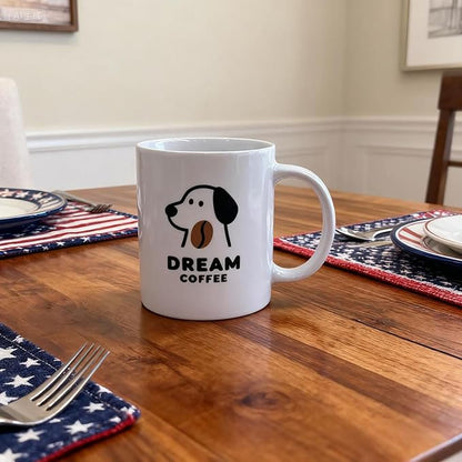 Coffee Mug Set of 2 Cute Cat and Dog Ceramic Coffee Mugs “Dream Coffee”Cute Animal Mugs Tea Cups - Gift For Pet Lovers, Pet Owners, Birthday or Holiday Gift
