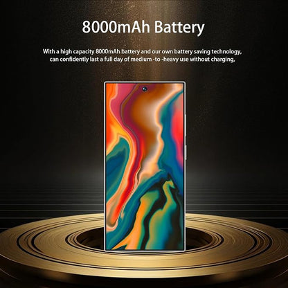 I25 Ultra Unlocked Cell Phone, 7.2" FHD+ Screen 8GB+256GB Smartphone, 8000mAh Battery Unlocked Phone, Built-in S Pen, AI 108MP Camera, US 1 Yr Warranty - Gold