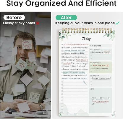 Taja To Do List Notepad, Undated Daily Planner for Work and Goal Setting | Nature, 52 Sheets, 9.8" x 6.5" , for Office, Home and school, Daily Task Planning, Notes and Everyday Organization