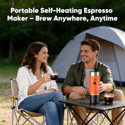 Portable Espresso Machine for Travel, Self-Heating Coffee Maker Works with Capsules & Ground Coffee, Type-C Rechargeable for Outdoor Camping Car RV Business Trips
