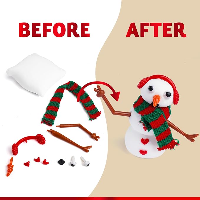 JOYIN Christmas Build a Snowman Craft Kit, 3 Pack Modeling Clay DIY Make a Snowman Kit for Christmas Arts and Craft Activities, Xmas Gift Stocking Stuffers for Kids, School Funny Toy Party Favor