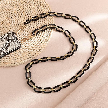 Phone Crossbody Chain Cell Phone Lanyard,Acrylic Shouder Strap Universal Cellphone Chain Strap with Tether Patches Compatible with Most Phones Bag Purse (T)
