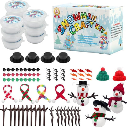 YIXIPAZH Christmas Snowman Crafts Sets，Build a Snowman Crafts Kit for Kids, Modeling Clay Christmas Snowman DIY Sets, Christmas Stocking Stuffers for Kids, Christmas Crafts Xmas Gift