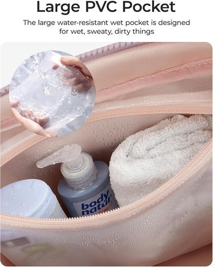 BAGSMART Duffle Bag for Travel, Gym Bag for Women, Weekender Carry on Bag | PVC Wet Pocket, Airline Approved Personal Carry-on Size, Fits Under-seat, One Bag for Gym, Travel, Hospital, Overnight