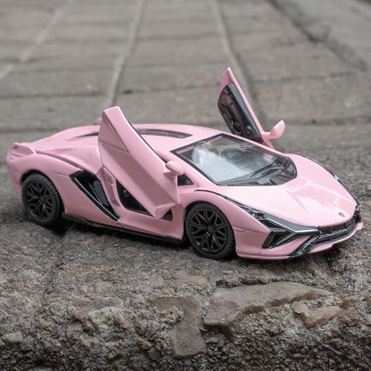 BDTCTK 1/36 Lamborghini Sián FKP37 Diecast Car Models, Zinc Alloy Toy Pull Back Vehicles Toy Cars for Toddlers Kids Boys Girls Gift (Pink)