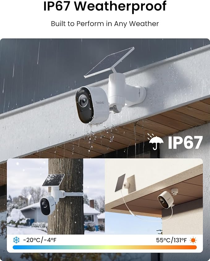 REOLINK Security Cameras Outdoor Wireless WiFi, Argus 3 Pro+Solar Panel with 5MP Color Night Vision, 2.4G/5Ghz WiFi, Non-Stop Solar Powered, Human/Vehicle Detection, Home Hub Compatible