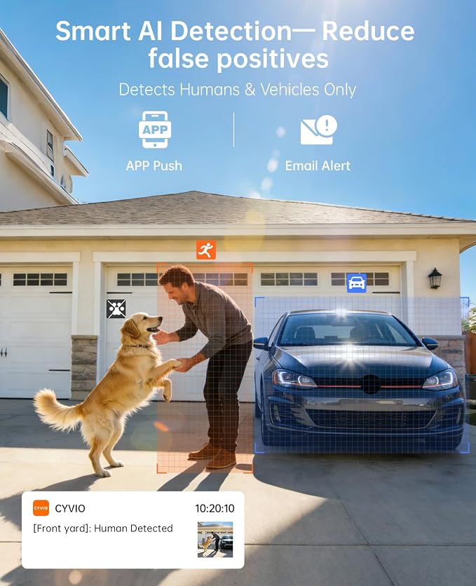 4K PoE Security Camera System with NVR, 4× 8MP Wired Outdoor Cameras, 24/7 Local Recording, No Monthly Fees, AI Human & Vehicle Detection, 2TB HDD Included, IP67, for Home & Small Business