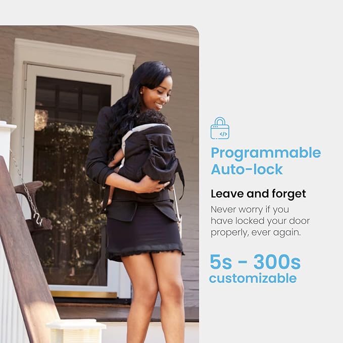 Lockly Secure Pro Smart Door Lock,Fingerprint Keyless Entry Door Lock,Apple Home Key Compatible,Auto Lock, App Remote Control,IP65 Waterproof,Easy Installation