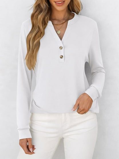 ANRABESS Women's Long Sleeve Shirts 2026 Spring Fashion Dressy Casual Tops Trendy Henley Blouses Cute Work Outfits Clothes