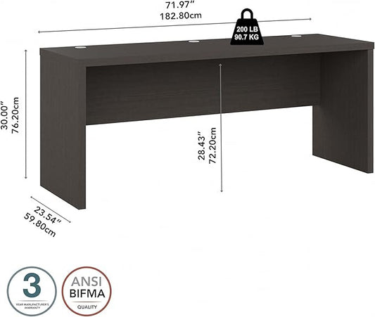 Bush Business Furniture Echo Computer Desk, 72W, Charcoal Maple