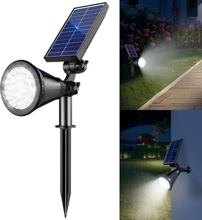 Solar Lights Outdoor Waterproof, 36 LEDs 1000LM Adjustable Solar Spot Lights Outdoor, 2-in-1 Solar Powered Spotlight Landscape Lighting for Garden, Yard, Pathway- 1 Pack (Cool White)