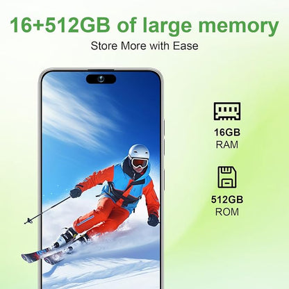 17 PMAX Unlocked Cell Phone,16GB+512GB Smartphone,6.99" HD Screen Android 15 5G Phones,Battery 7000mAh Android The Phone,Fingerprint Button Unlock/GPS/Face ID/Dual SIM/5G (Purple)