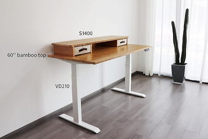 VWINDESK 60 x 30 x 1 Inch 100% Solid Bamboo Desk Table Top Only,for Standing Desk Home Office Desk with 60mm grommets(Right Angle)