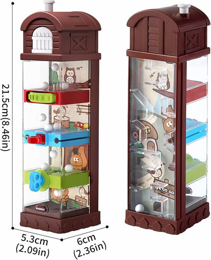 Montessori Toys for 2 Year Old - Farm Egg Maze Adventure Game Toy with 5 Fine Motor Activities, Cause & Effect Travel Toy. (Brown)