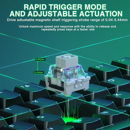Aula WIN60 HE - 60% Mechanical Gaming Keyboard Wired, Magnetic Switch Hot Swappable, Adjustable Actuation Rapid Trigger Mode, 8000 Hz Polling Rate, RGB Small Keyboard 60 Percent Compact Design for PC