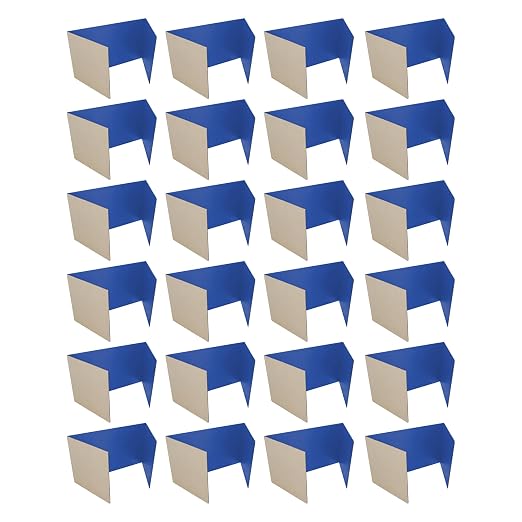 Flipside Products 18”x 48” Blue Study Carrel, Privacy Boards, Student Privacy and Focus Booth for The Classroom, Desk Divider Cubby for Tests, Made in USA - 24 Pack