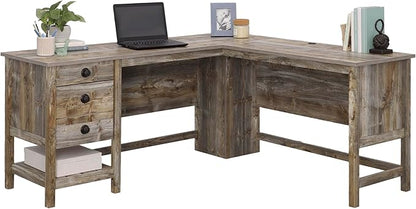 Sauder Cottage Road L-Desk, L: 65.12" x W: 58.66" x H: 29.76", Rustic Cedar finish