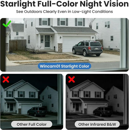 SOLIOM 5MP Window Camera with LCD Touchscreen,Indoor Camera for Home Security Outdoor,24/7 Recording,Anti-Glare Color Night Vision,AI Motion Detection, No-Drill Install for Apartments & Rentals
