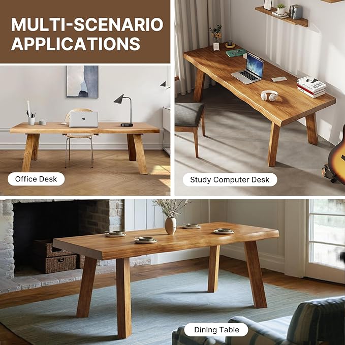 Desk / 55 inches,Solid Wood Desk Classical Style Home Office Desks/New Chinese Style Computer Table/Wooden Desk/Brown Desk