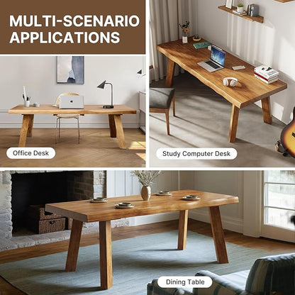 Desk / 55 inches,Solid Wood Desk Classical Style Home Office Desks/New Chinese Style Computer Table/Wooden Desk/Brown Desk