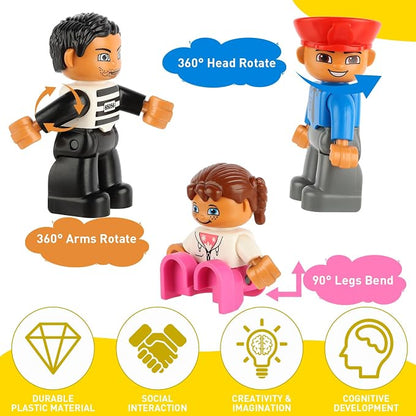 Minifigures Pack, 19PCS People Figures Only Series Building Block, Kids Mini Action Figures for Christmas Stocking Stuffers, Xmas Toys Figures Minifigs Gifts, Birthday Party Favors for Boys and Girls