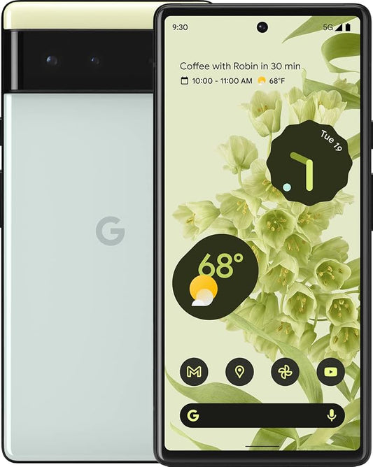 Google Pixel 6 – 5G Android Phone - Unlocked Smartphone with Wide and Ultrawide Lens - 256GB - Sorta Seafoam