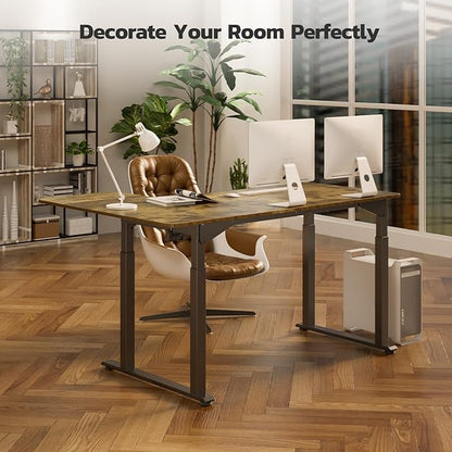 Dripex Standing Desk, 63"/ 71" L Shaped Desk Adjustable Height, Electric Corner Stand Up Desk Large Home Office Desk Computer Workstation, Dual Motor Sit Stand Desk 4 Legs, Super Stable