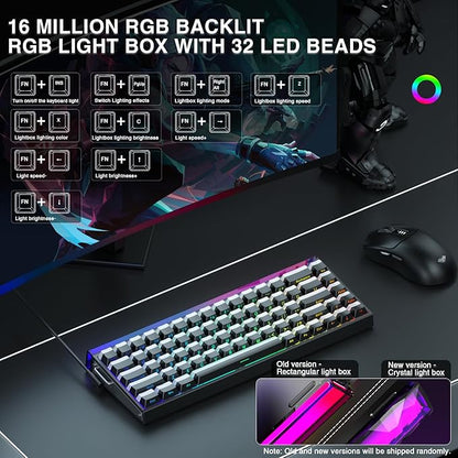 AULA Hero 68 HE 60% Gaming Keyboard Wired, Hall Effect Magnetic Switch Keyboard with 8K Hz Polling Rate, Side Printed PBT Keycaps, RGB Backlit Light Box, Customizable Web Software for PC/Mac Gamers