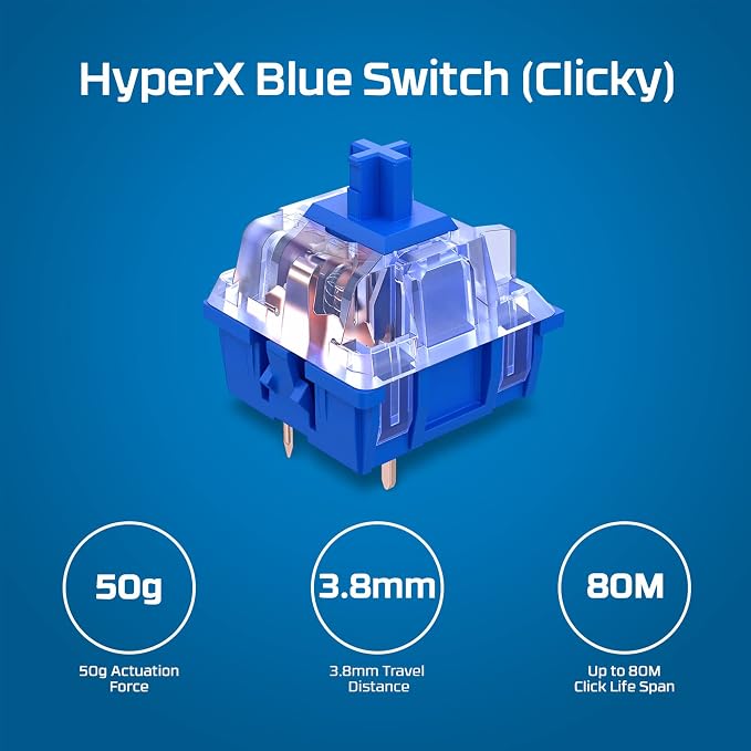 HyperX Alloy Origins PBT - Mechanical Gaming Keyboard, Keycaps, RGB Lighting, Compact, Aluminum Body, Adjustable Feet, Customizable with NGENUITY, Onboard Memory Clicky Switch, Black