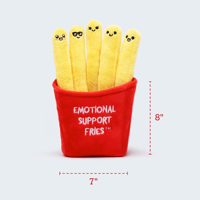 Emotional Support Fries by Relatable, Cuddly Stuffed Animals and Toys, Squishy Toys and Plushies, Great Gift Ideas for Loved Ones of All Ages, Includes 5 Plushies with Carrying Basket