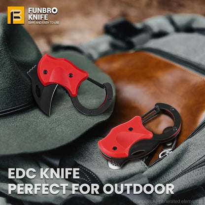 FUNBRO Cool Folding Knife Box Cutter, Edc Knives Tool | Small Pocket Knife for Men with 1.34 Inch Sharp Blade, Great Gift for Women Men (red)