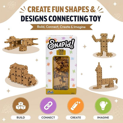 100 Piece Gold Snap Connecting Building Toy Set for Kids