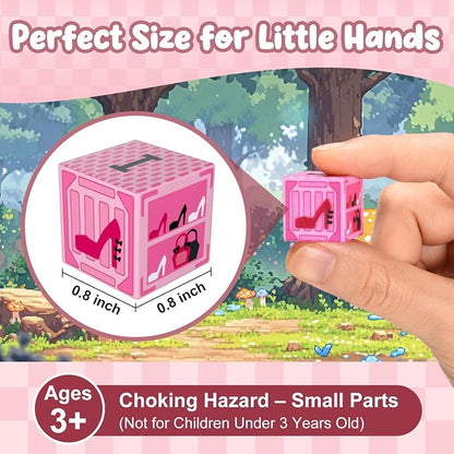 ADAH 216PCS Magnetic Building Blocks for Girls, Pink Princess STEM Toys for Ages 4-8, Creative Educational Building Toys for 3-6 Year Olds, Magic Blocks for Kids