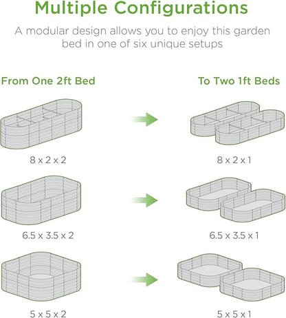 Best Choice Products 8x2x2ft Metal Raised Garden Bed, Oval Outdoor Deep Root Planter Box for Vegetables, Herbs w/ 4 Support Bars, 215 Gal Capacity - Terracotta