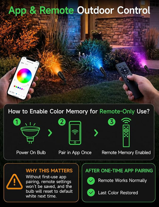 Smart RGBCW Landscape Lighting, 12V Low Voltage Outdoor Color Changing Spotlights, App & Remote Control, IP65 Waterproof, Replaceable MR16 Bulb for Garden, Pathway, Patio & Driveway, 12 Pack