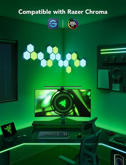 Govee Gaming Light for Monitor G1, RGBIC LED Backlight for 27-34 Inch PC | Smart LED Lights for Monitors with Color Matching, Adapts to Curved Monitors, Double Strip Light Beads with 123 Scene Modes