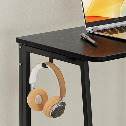 WOHOMO Folding Desk, 47.2" Foldable Computer Table for Small Spaces, Black | Easy Assembly and Fold, Sturdy Home office desks for Study Bedroom Dorm Space Saving Writing Work Apartment