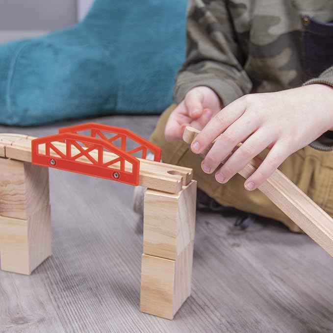 Conductor Carl Wood Train Track Bridge Expansion Pack| Compatible with Most Train Tracks| 11 Count (Pack of 1)