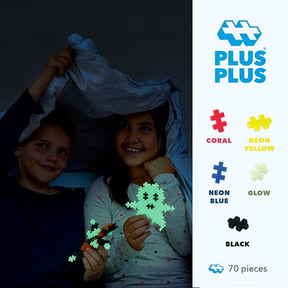 PLUS PLUS Glow in the Dark Mix Tube - Mini Interlocking Building Blocks Set, Stem Toys for Kids - Sensory Bin Fillers/Math Manipulatives Classroom Must Haves Gifts for Boys & Girls