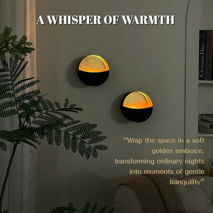 Eclipse Candle Sconces Set of 2, Wall Candle Holders with Gold Interior | Modern Gray Metallic Wall Candlestick Holders with Golden Foil Christmas Decor for Living Room, Bedroom, or Farmhouse Decor