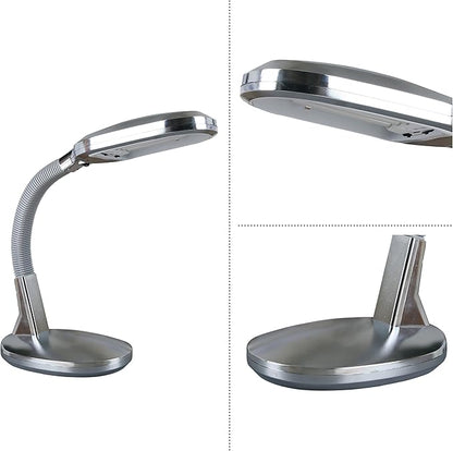Lavish Home Desk Lamp - Natural Sunlight Lamp with Adjustable Gooseneck - Reading Light for Working, Crafting, Sewing, or Homework (Silver)