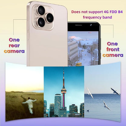 Unlock Phone, 4G Network Android Phone, 5.0-inch Screen, 2GB RAM+16GB ROM/TF 128GB, Dual SIM Cards, Dual Cameras, Suitable for Novice Users (Grey)
