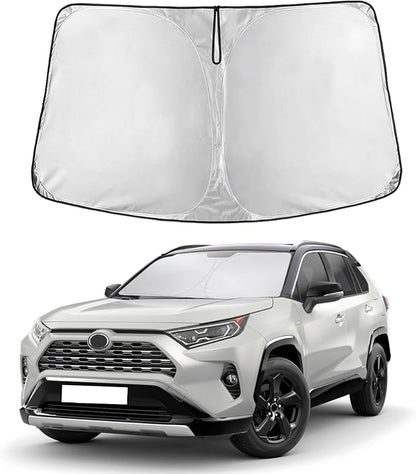EcoNour Windshield Sunshade Compatible for Toyota RAV4 2019-2024 2025,2026 LE, XLE, Premium, XSE, Limited, SE, TRD Off-Road, Sun Visor for Front Window Sun Shade Cover, UV Protector, Car Accessories
