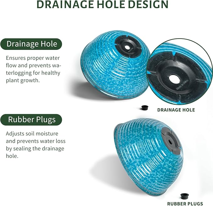10 Inch Hanging Planter, 2 Pack Hanging Planters for Indoor Outdoor Plants Self Watering Hanging Pots with Drainage Holes for Garden Home (Snowflake Blue)