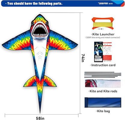 SGftre Complete Kite with Handle, Line & Accessories,Easy to Fly for Kids & Adults, Perfect for Beach, Park, Family Outdoor Activities